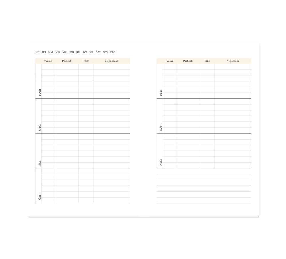 Insert - dnevnik krvnog pritiska